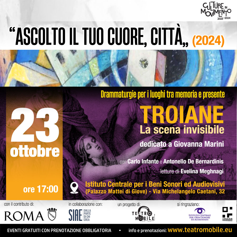 ascoltoiltuocuorecitta 23 ottobre troiane FB